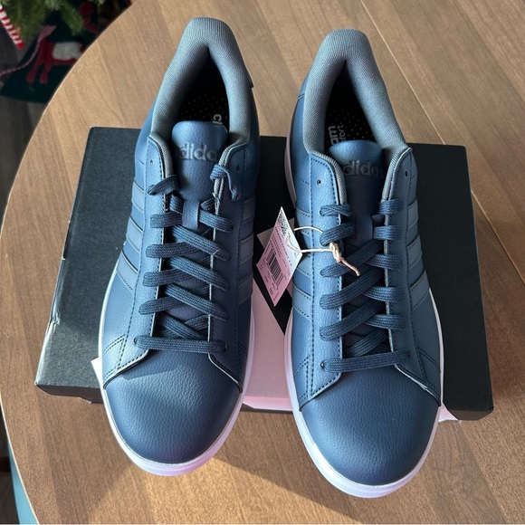 Adidas Mens size 11 Aurora Blue Gray Casual Athletic Cloudfoam Comfort Shoes NEW - Picture 2 of 14